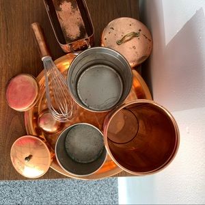Vintage Kitchen - Vintage | Copper Set Display Tray Canisters Whisk Vintage Kitchen - Vintage | Copper Set Display Tray Canisters Whisk